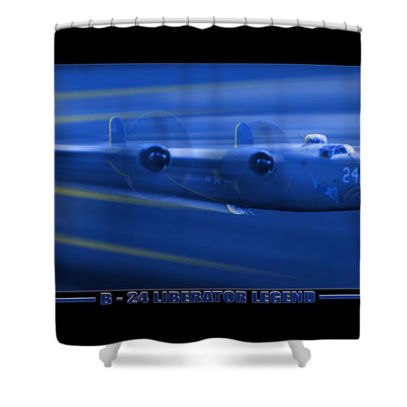 Warbirds Shower Curtain featuring the B-24 Liberator Legend by Mike McGlothlen