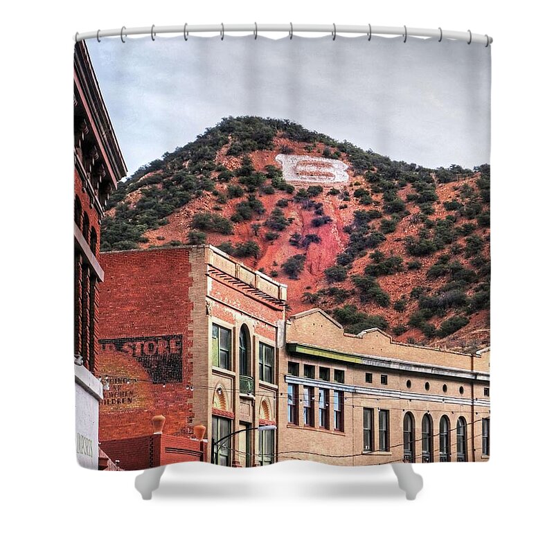 Bisbee Shower Curtain featuring the photograph B is for Bisbee Bisbee Arizona by Toby McGuire