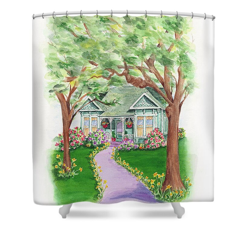 Ashland Shower Curtain featuring the painting B Street by Lori Taylor