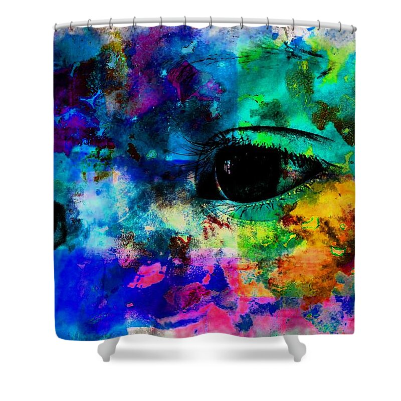 Baby Eyes Shower Curtain featuring the photograph Baby Eyes by Jean Francois Gil