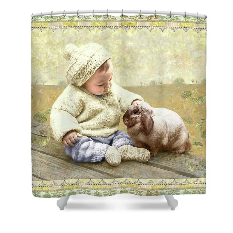  Shower Curtain featuring the photograph Baby Pats Bunny by Adele Aron Greenspun