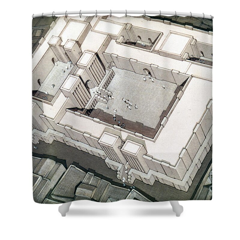 1800 B.c. Shower Curtain featuring the photograph Babylonian Temple by Granger