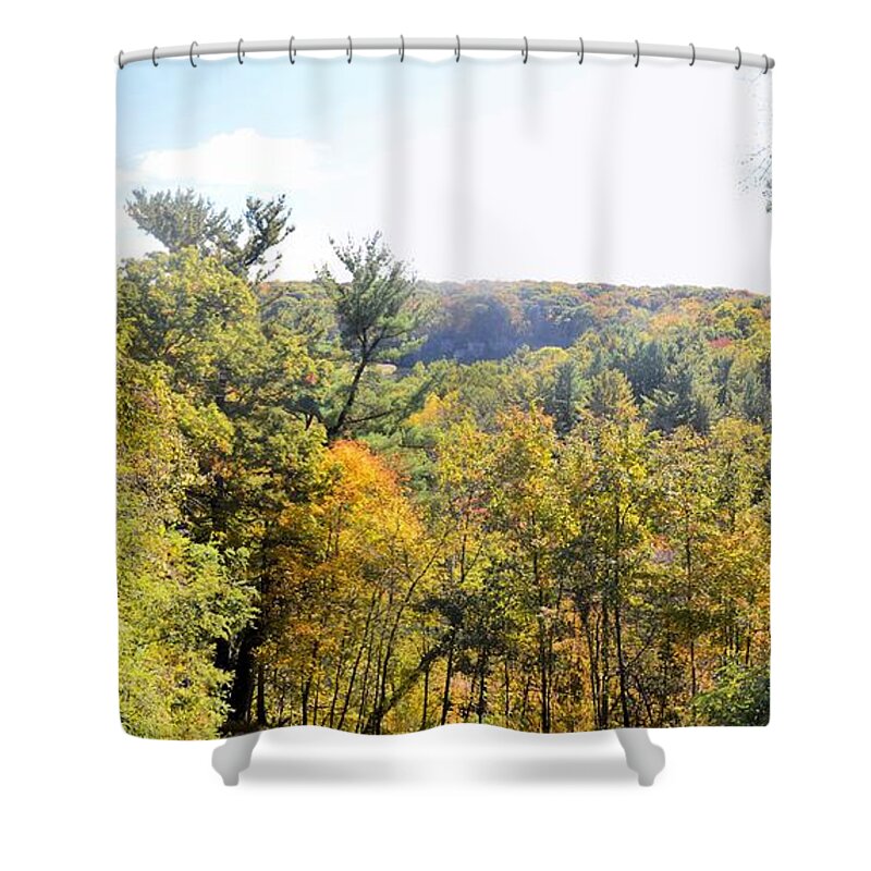 Ia Shower Curtain featuring the photograph Backbone Panorama by Bonfire Photography