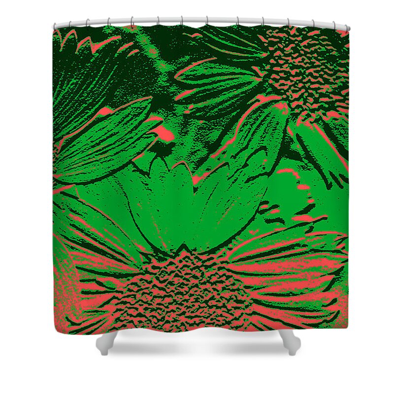 Flowers Shower Curtain featuring the digital art Abstract Flowers 1 by Sipporah Art and Illustration