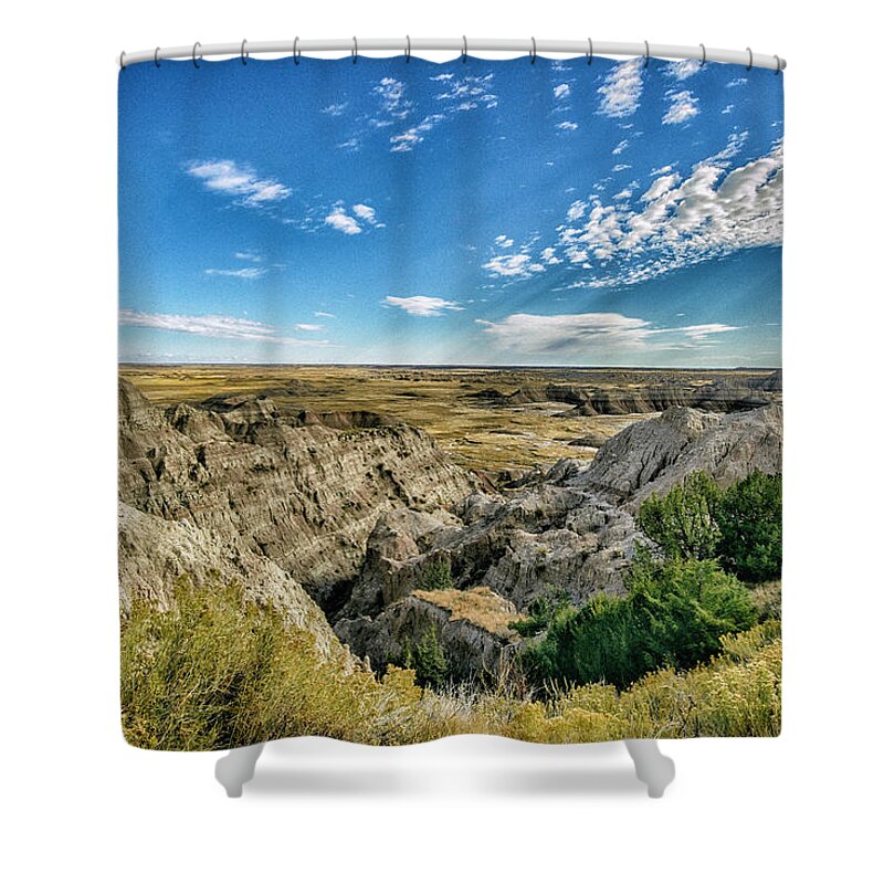  Shower Curtain featuring the photograph Bad Lands South Dakota.... by Paul Vitko