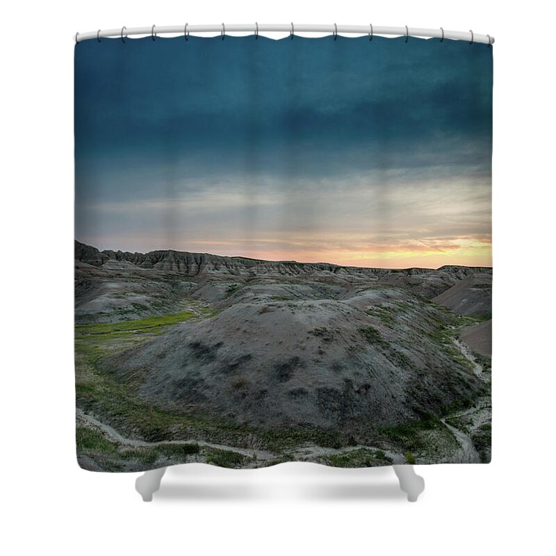 Badlands National Park Shower Curtain featuring the photograph Badlands Sunset by Crystal Wightman