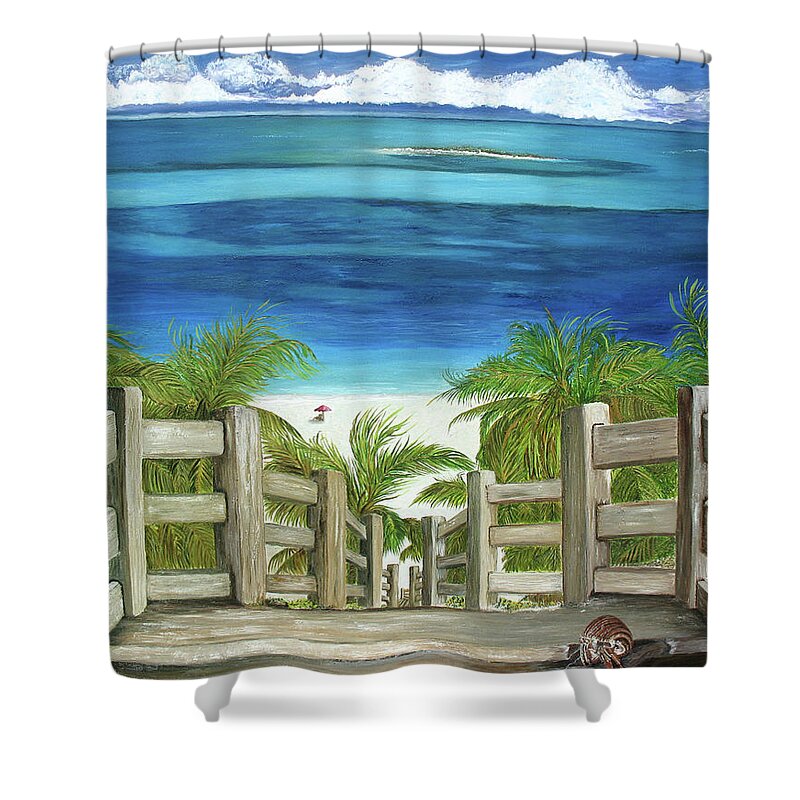 Ocean Shower Curtain featuring the painting Bahia Honda by Toni Willey