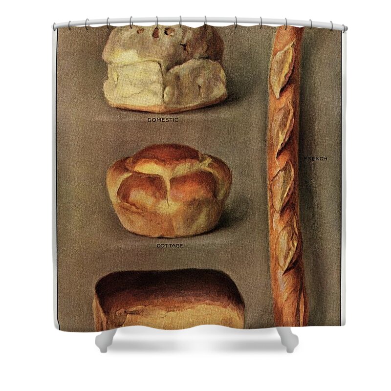 1911 Shower Curtain featuring the painting Baked bread loaves by Vincent Monozlay