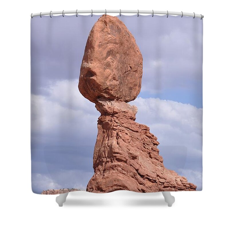 Balance Rock Shower Curtain featuring the photograph Balance Rock by Frank Madia