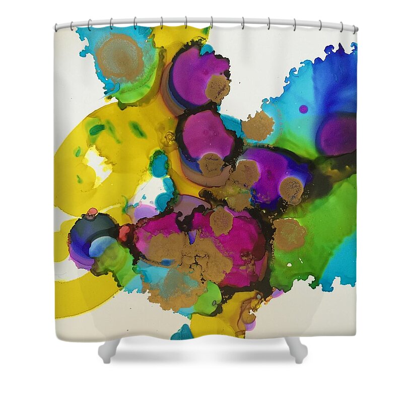Abstract Shower Curtain featuring the painting Be More You by Tara Moorman