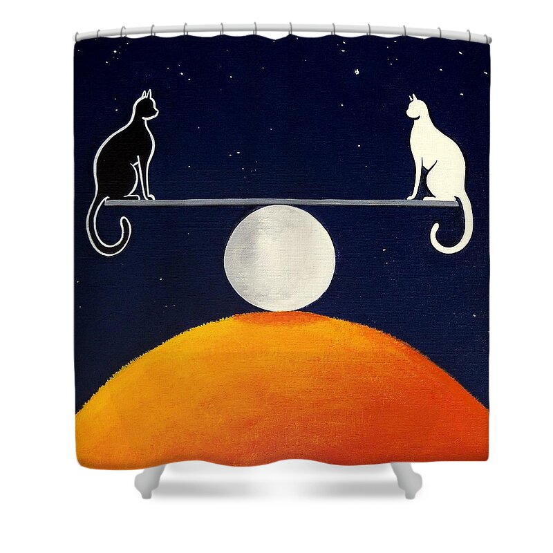 Balance Shower Curtain featuring the painting Balance With Me by Debbie Criswell