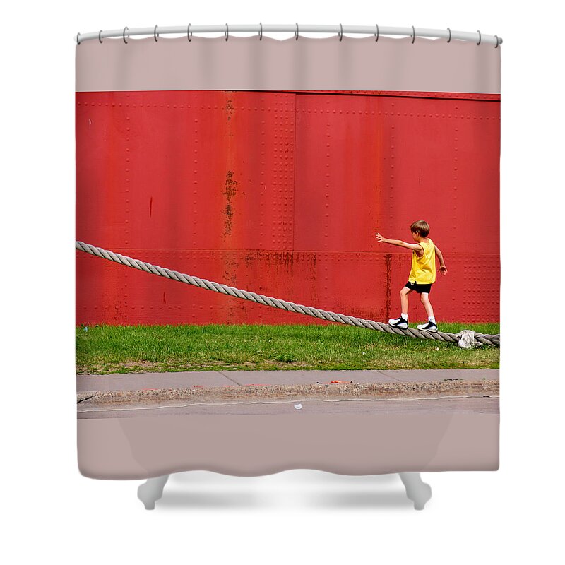 People Shower Curtain featuring the photograph 020 - Harbor Time by David Ralph Johnson