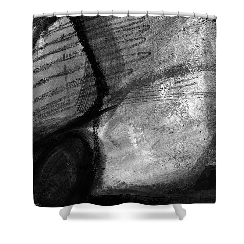 Balance Shower Curtain featuring the painting Balancing Stones 34 by Linda Woods