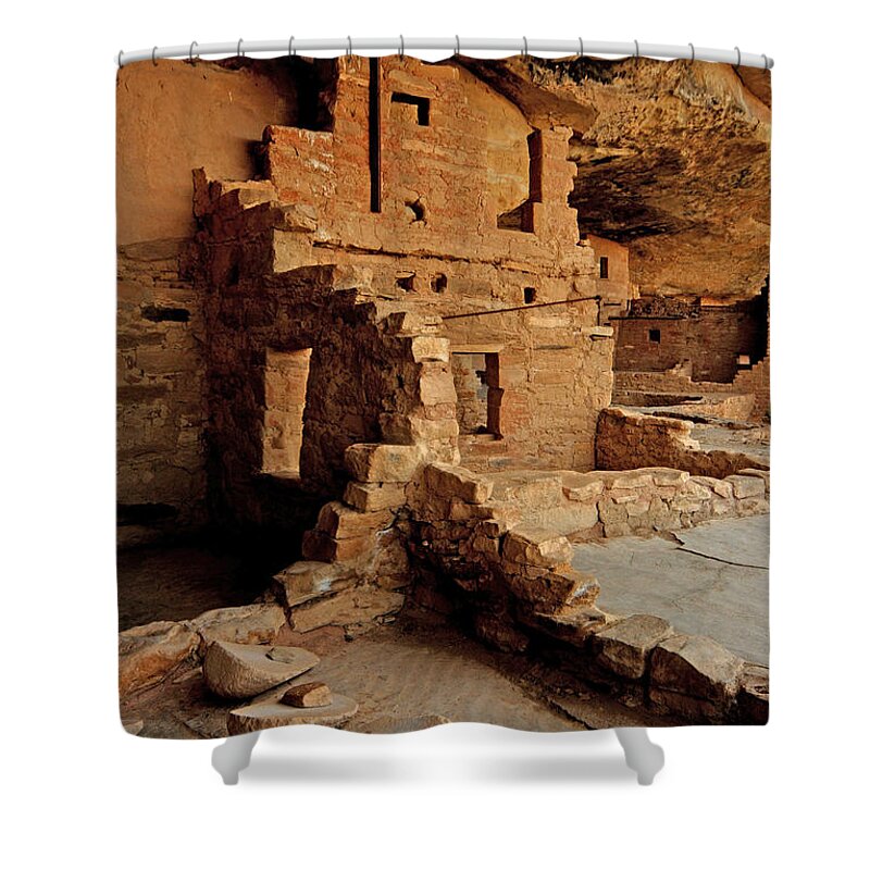Anasazi Shower Curtain featuring the photograph Balcony House, Mesa Verde Np, Co by John R. Foster