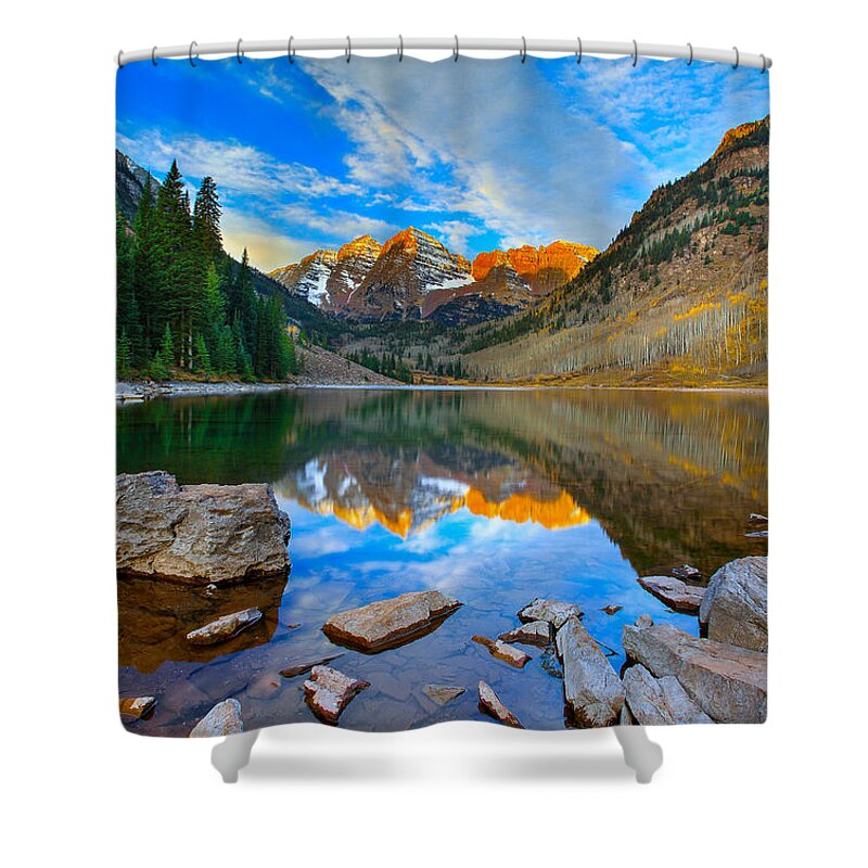 Landscape Shower Curtain featuring the photograph Balance by Kadek Susanto