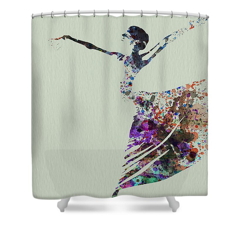  Shower Curtain featuring the painting Ballerina dancing watercolor by Naxart Studio
