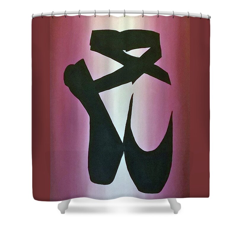 Ballet Shower Curtain featuring the painting Ballet Slippers by Eseret Art
