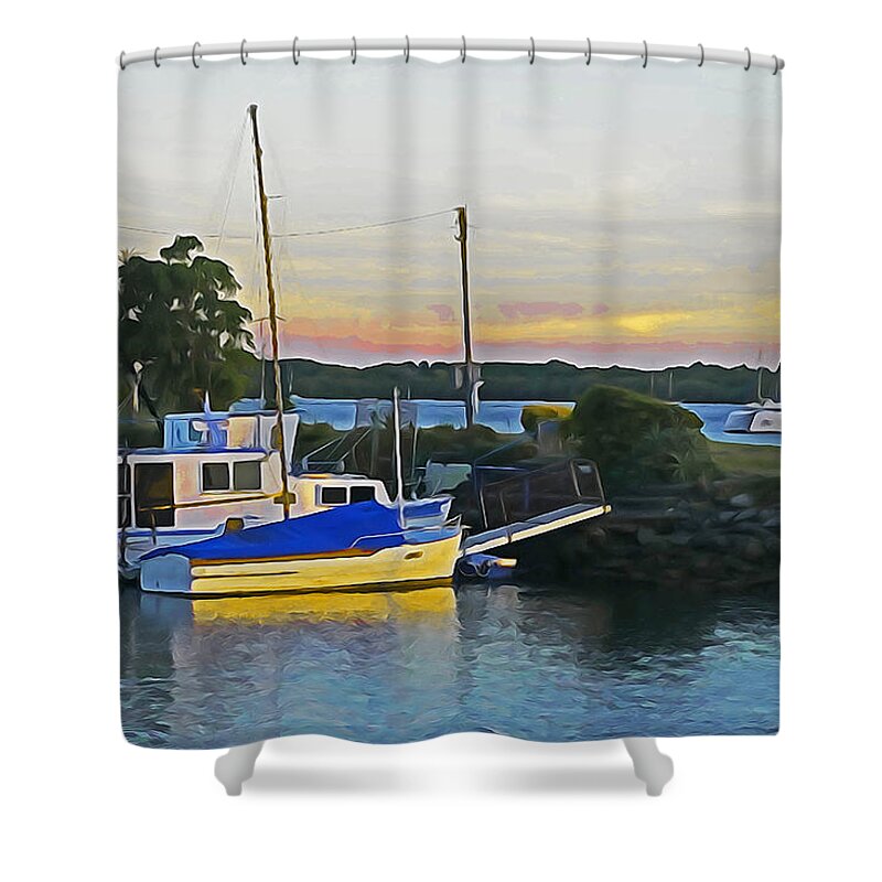 Australia Shower Curtain featuring the photograph Ballina Boats by Dennis Cox