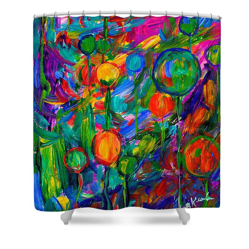 Balloon Shower Curtain featuring the painting Balloon Ride by Kendall Kessler