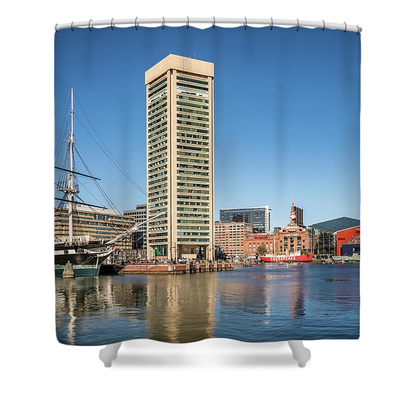 Baltimore Shower Curtain featuring the photograph Baltimore Harbor by Framing Places