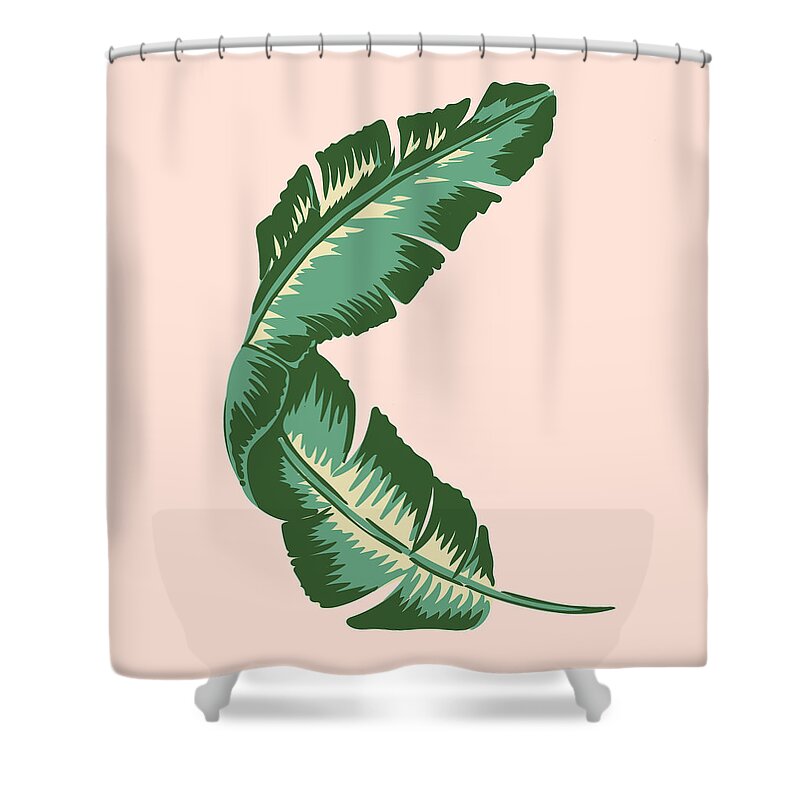 Leaf Shower Curtain featuring the digital art Banana Leaf Square Print by Lauren Amelia Hughes