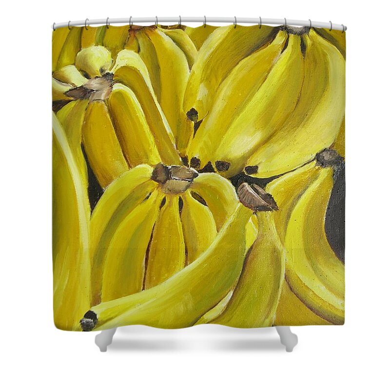 Fruit Shower Curtain featuring the painting Bananas by Teresa Smith