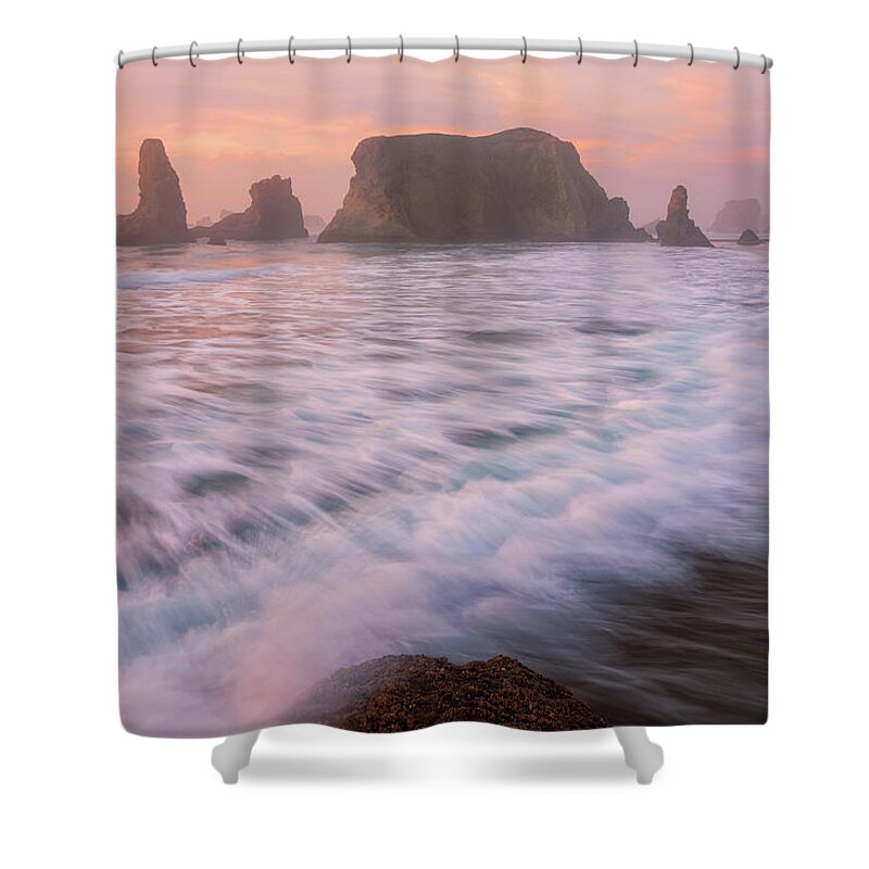 Oregon Shower Curtain featuring the photograph Bandon's Sunset Rush by Darren White