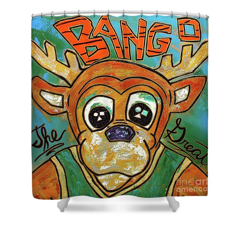 Acrylic Shower Curtain featuring the painting Bango The Great by Odalo Wasikhongo