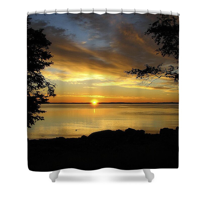 Bar Harbor Shower Curtain featuring the photograph Bar Harbor Sunrise 1 by George Jones