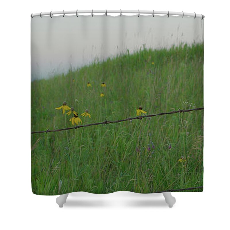 Barbwire Shower Curtain featuring the photograph Barb Wire Prairie by Troy Stapek