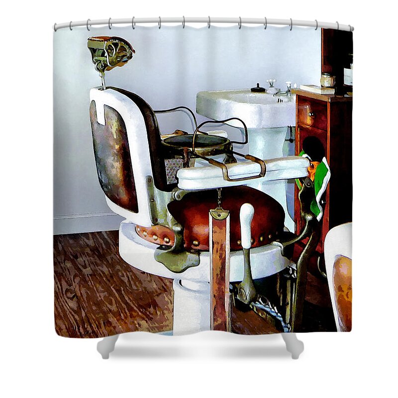 Barber Shower Curtain featuring the photograph Barber Chair by Susan Savad