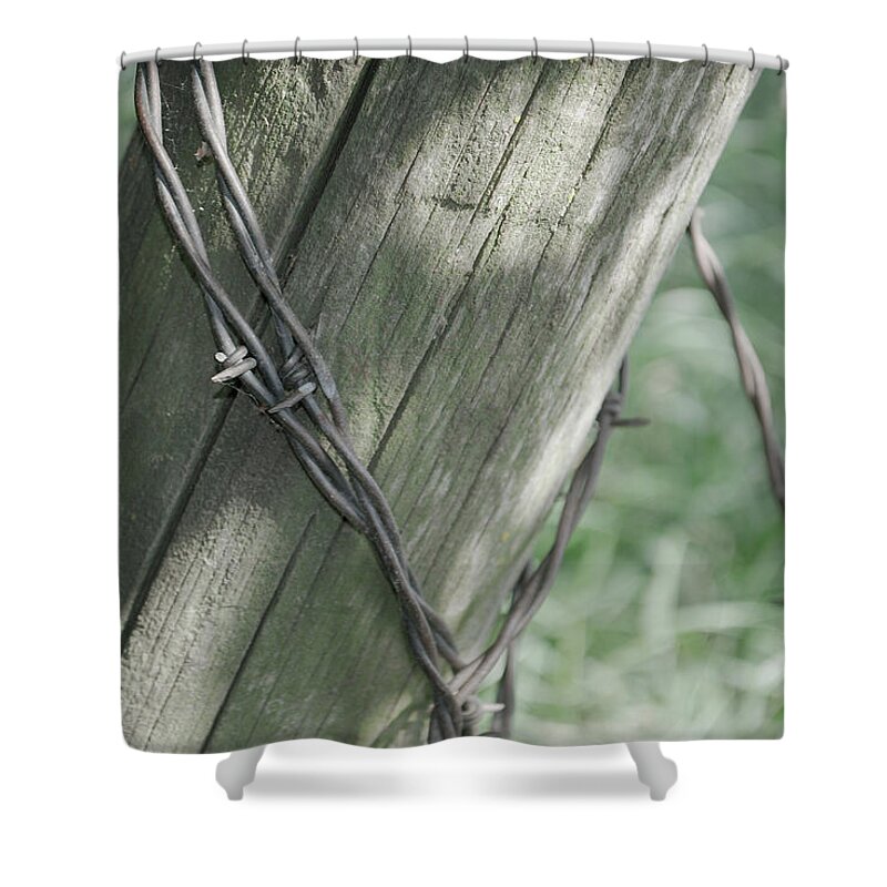 Barbwire Shower Curtain featuring the photograph Barbwire Shadow by Troy Stapek