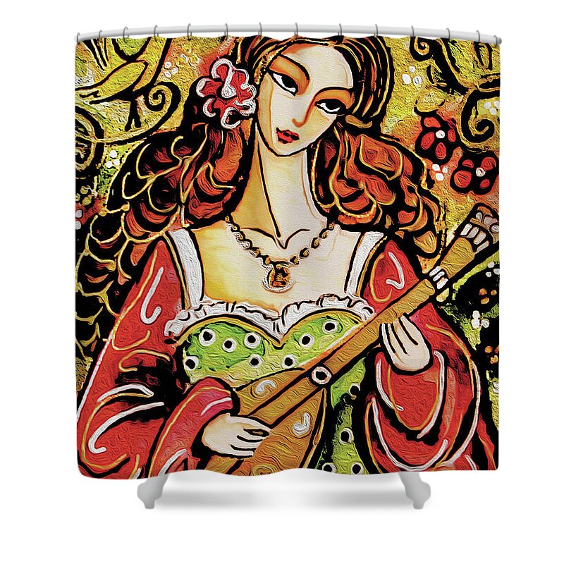 Bard Woman Shower Curtain featuring the painting Bard Lady I by Eva Campbell