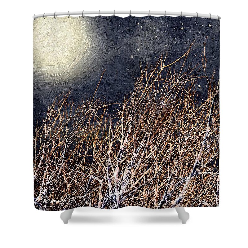 Landscape Shower Curtain featuring the painting Bare Branches by RC DeWinter