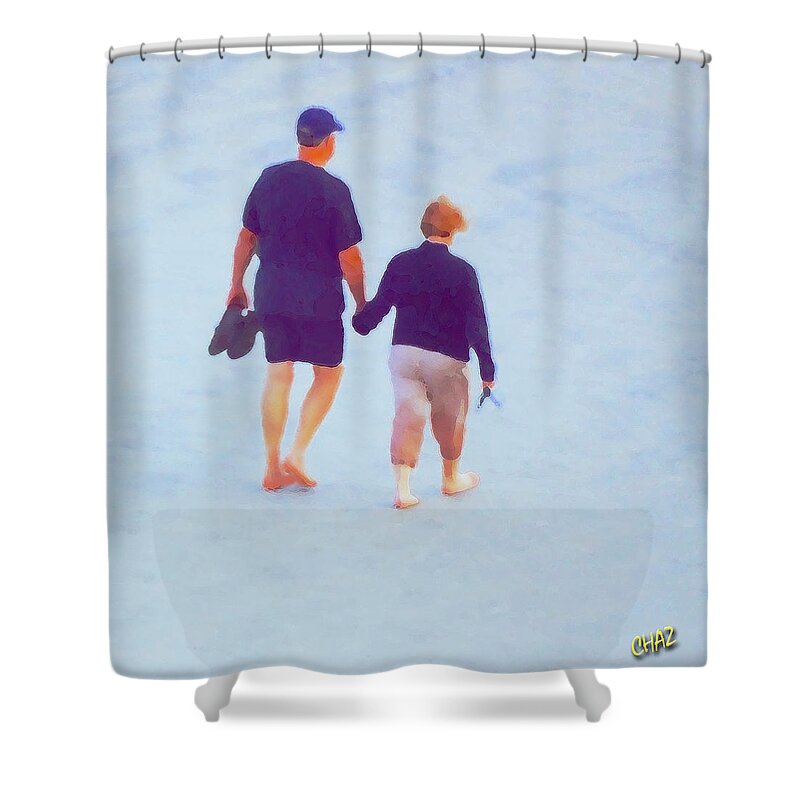 Love Shower Curtain featuring the painting Barefoot on the Beach by CHAZ Daugherty