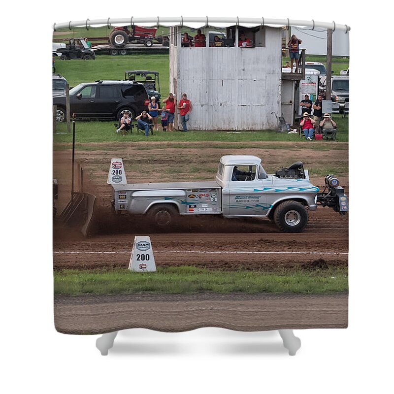 Truck Shower Curtain featuring the photograph Live Wire by Holden The Moment