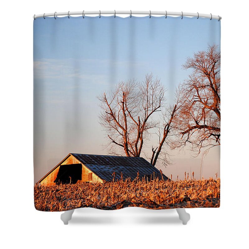 Barn Shower Curtain featuring the photograph Barn at Sunrise by Glory Ann Penington
