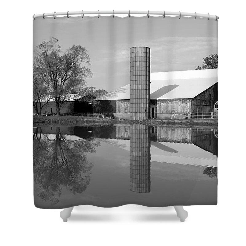Barn Shower Curtain featuring the photograph Barn in Mo no 9 by Dwight Cook