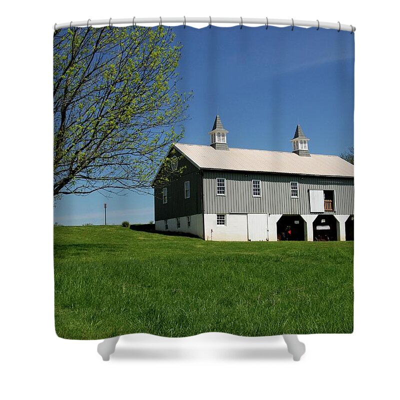 Barn Shower Curtain featuring the photograph Barn In The Country - Bayonet Farm by Angie Tirado