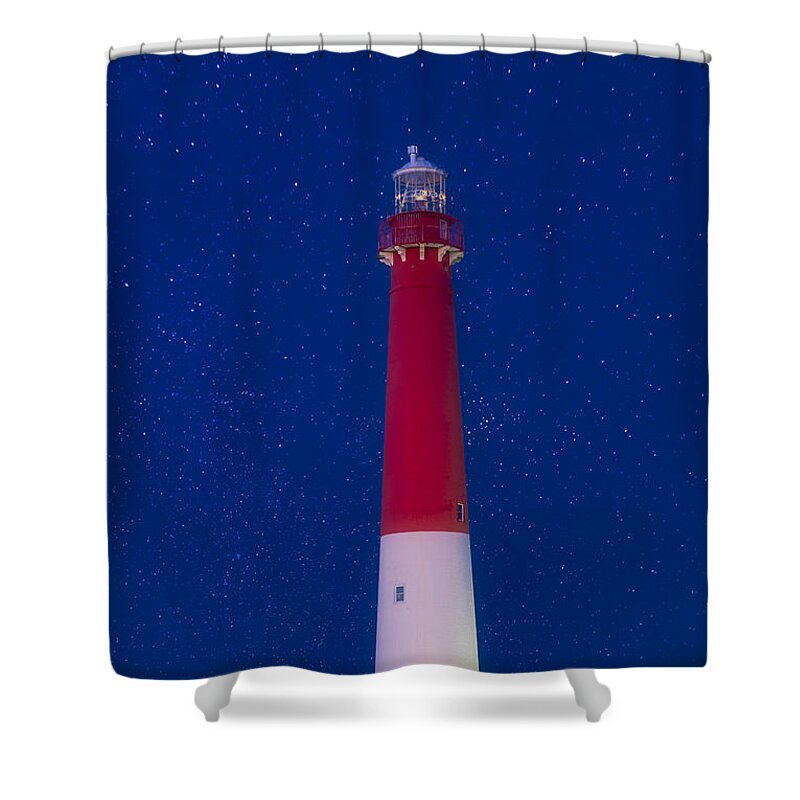 Barnegat Shower Curtain featuring the photograph Barnegat Light Star Shower by Susan Candelario