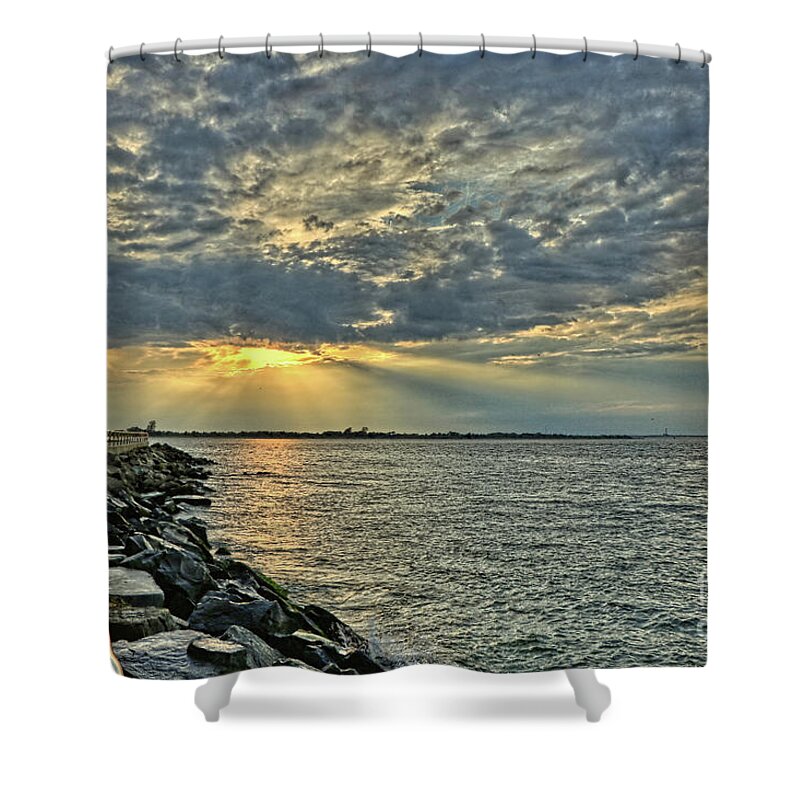Barnegat Lighthouse Shower Curtain featuring the photograph Barneget Lighthouse New Jersey by Jeff Breiman
