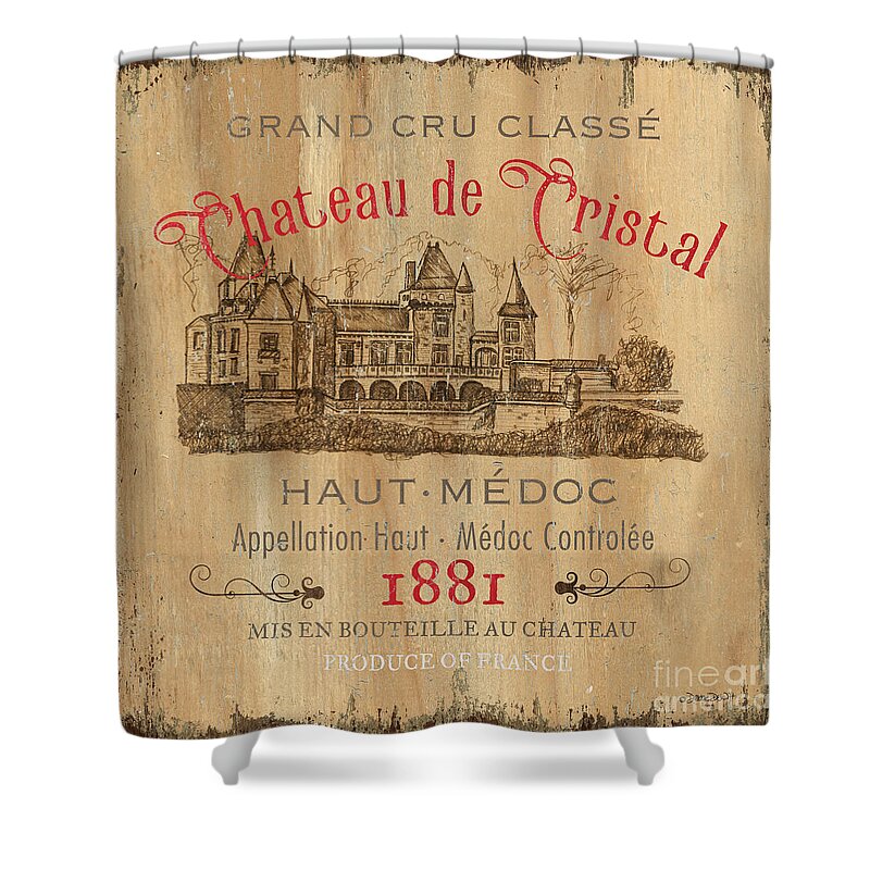 Wine Shower Curtain featuring the painting Barrel Wine Label 1 by Debbie DeWitt