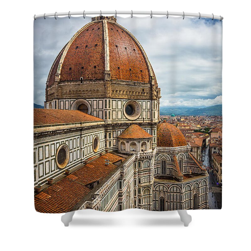 Christian Shower Curtain featuring the photograph Basilica di Santa Maria del Fiore by Inge Johnsson