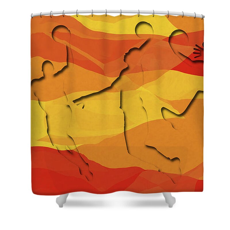 Basketball Shower Curtain featuring the photograph Basketball Players Abstract by David G Paul