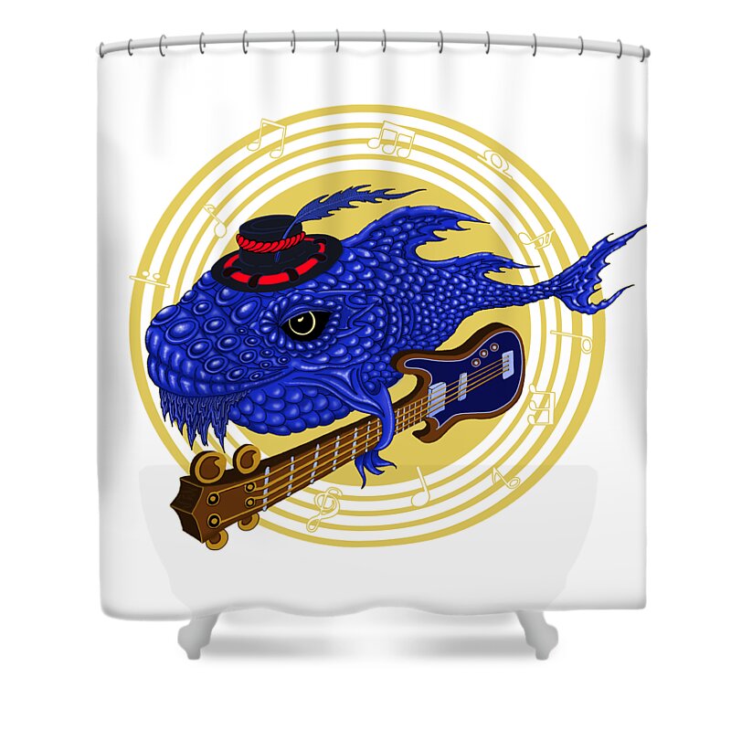 Bass Fish Blues Shower Curtain by Damen Art - Fine Art America