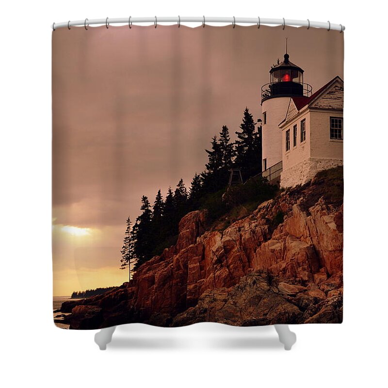 Maine Shower Curtain featuring the photograph Bass Harbor Head Light by Colleen Phaedra