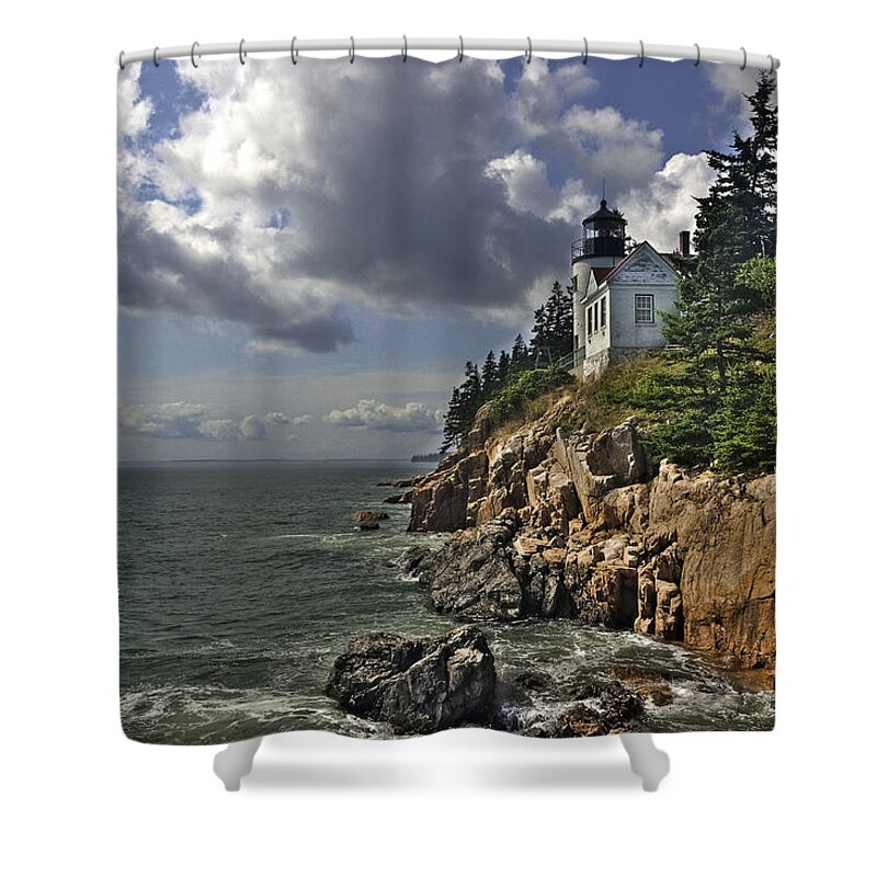 Lighthouse Shower Curtain featuring the photograph Bass Harbor Lighthouse by Andreas Freund