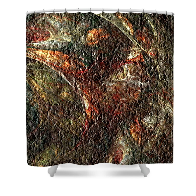 Abstract Shower Curtain featuring the digital art Bat out of Hell by Charmaine Zoe
