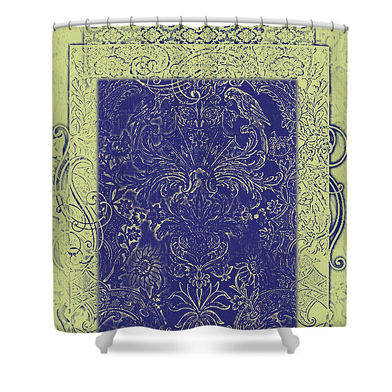Batik Shower Curtain featuring the painting Batik 10 by Priscilla Huber