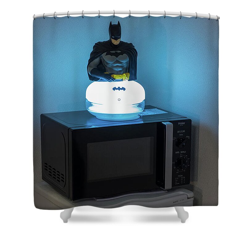 Batman Shower Curtain featuring the photograph Batman by Mariel Mcmeeking